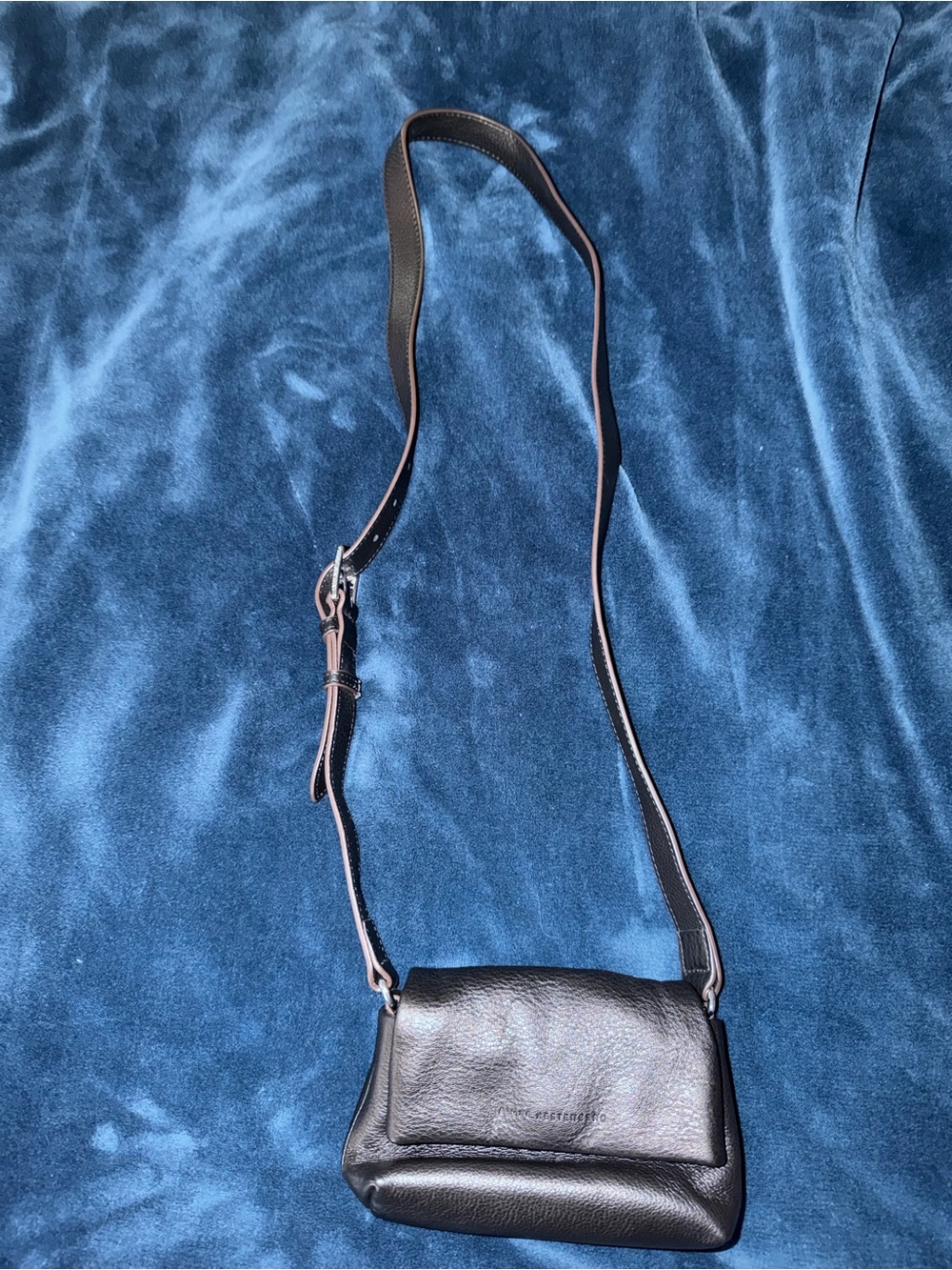 Aimee Kestenberg Preston Mini Crossbody Purse Bag Black Soft Pebbled